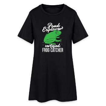 Frog Catcher Pond Explorer Certified Frog - Frauen T-Shirt-Kleid - Schwarz - Vorne