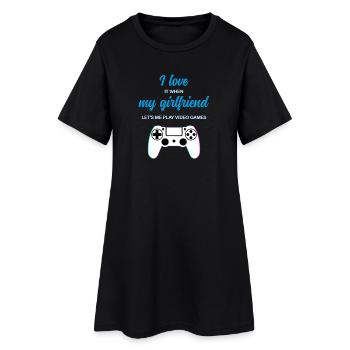 Gaming Love: Girlfriend Lets Me Play - Women’s T-Shirt Dress - black - Front