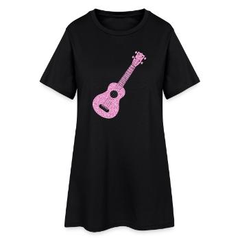 Diamants ukulélé hawaïen - Robe T-shirt Femme - noir - Devant