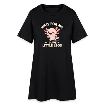 Axolotl disant un mème Humour Petites jambes drôles - Robe T-shirt Femme - noir - Devant