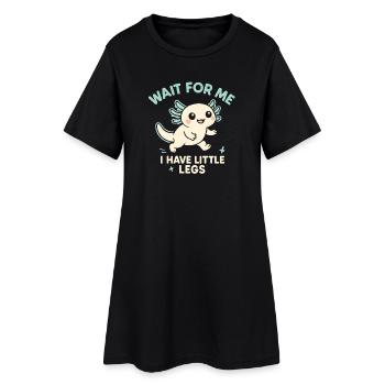 Axolotl disant un mème Humour Petites jambes drôles - Robe T-shirt Femme - noir - Devant