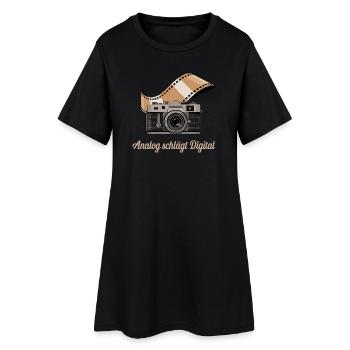 Analog Beats Digital Retro Camera - Women’s T-Shirt Dress - black - Front