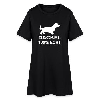 Dackel - Frauen T-Shirt-Kleid - Schwarz - Vorne