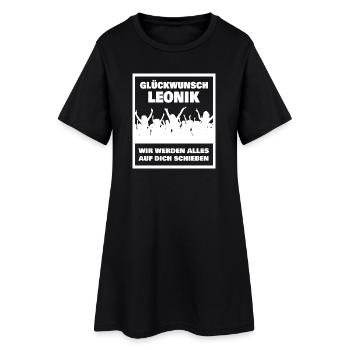 Leonik comme prénom - Robe T-shirt Femme - noir - Devant