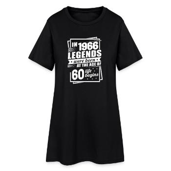 60th Birthday Vintage Legends 1966 Retro Modern - Women’s T-Shirt Dress - black - Front