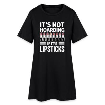 Slogans sur rouge à lèvres, cadeau drôle de rouge à lèvres f - Robe T-shirt Femme - noir - Devant