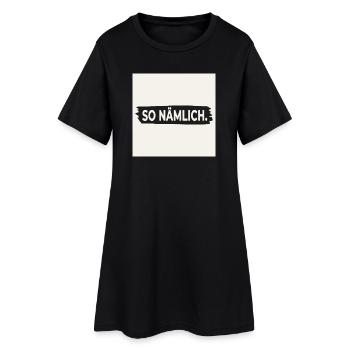 SO NÄMLICH. – Poster mit Statement Design - Frauen T-Shirt-Kleid - Schwarz - Vorne