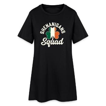 Shenanigans Squad Shamrock - Women’s T-Shirt Dress - black - Front
