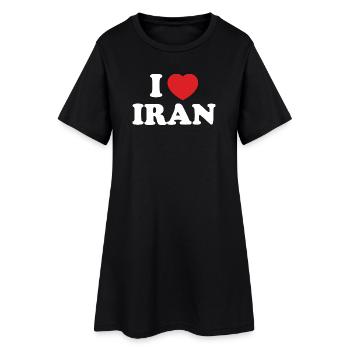 Emblème du cœur d’Iran I Love - Robe T-shirt Femme - noir - Devant