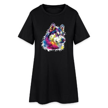Wolf Animal Art - Women’s T-Shirt Dress - black - Front
