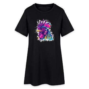 Art du coq Graffiti - Robe T-shirt Femme - noir - Devant