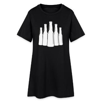 Silhouette des bouteilles de bière - Robe T-shirt Femme - noir - Devant