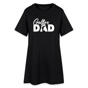Golfer-Vater, Vintage-Silhouette-Golf-Vater, Vater - Frauen T-Shirt-Kleid - Schwarz - Vorne