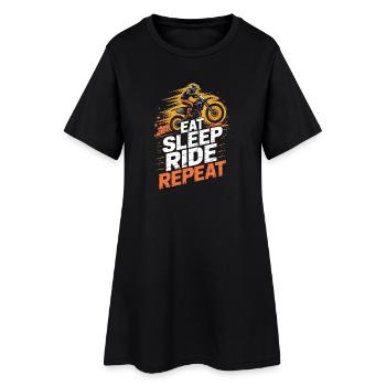Dirt Bike Manger Dormir Répéter - Robe T-shirt Femme - noir - Devant