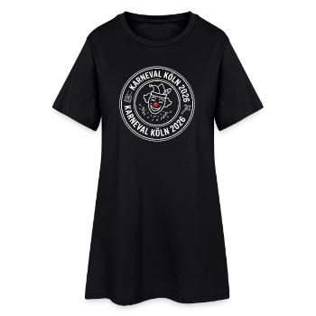 Karneval Köln 2026 – Offizielles Narren-Siegel - Frauen T-Shirt-Kleid - Schwarz - Vorne