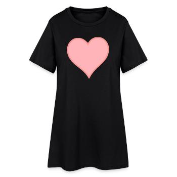Cadeau rose à cœur rose pour la Saint-Valentin - Robe T-shirt Femme - noir - Devant