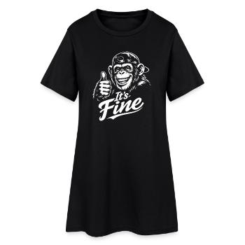 Pouce en l’air de singe heureux - Robe T-shirt Femme - noir - Devant