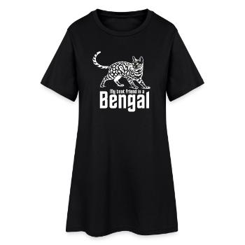 Bengal Lover « Meilleur ami » - Robe T-shirt Femme - noir - Devant