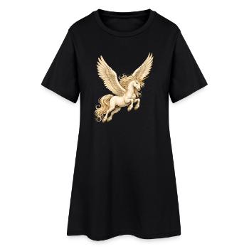 Licorne ailée – Motif fantastique magique - Robe T-shirt Femme - noir - Devant