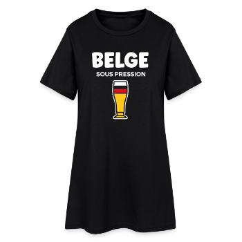 Belge Sous Pression Verre Bière - Robe T-shirt Femme - noir - Devant