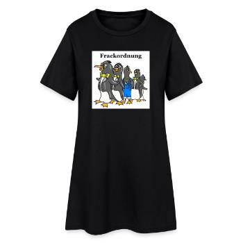 Dessin animé drôle de Pingouin – Motif d’ordre de queue-de-pie blanc - Robe T-shirt Femme - noir - Devant