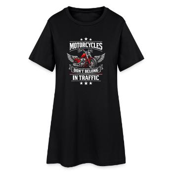 Motorcycle Traffic Humor, The Driver - Women’s T-Shirt Dress - black - Front