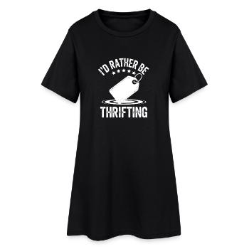 Je préfère faire de la friperie - Robe T-shirt Femme - noir - Devant
