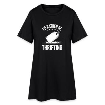 Je préfère faire de la friperie - Robe T-shirt Femme - noir - Devant
