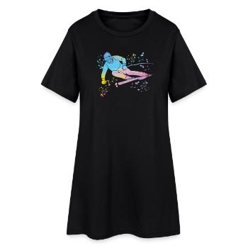 Ski alpin Sports d’hiver Ski nordique - Robe T-shirt Femme - noir - Devant