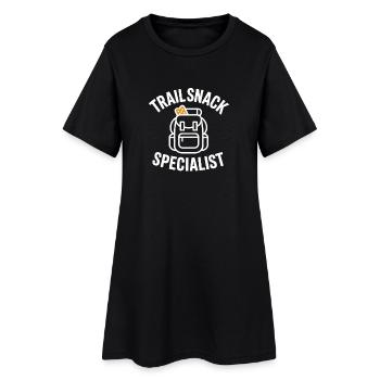 Spécialiste des snacks sur le sentier : humour de randonnée - Robe T-shirt Femme - noir - Devant