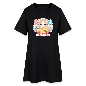 Cats ramen Nood Nood – kawaii noodles - Women’s T-Shirt Dress - black - Front