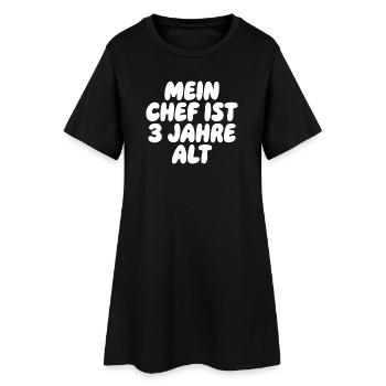 Mon patron a 3 ans - Robe T-shirt Femme - noir - Devant