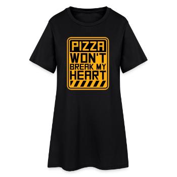 La pizza ne me brisera pas le cœur La nourriture aime l’humour - Robe T-shirt Femme - noir - Devant