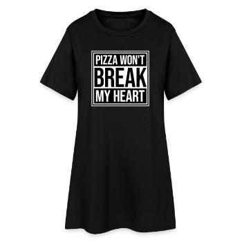La pizza ne me brisera pas le cœur La nourriture aime l’humour - Robe T-shirt Femme - noir - Devant