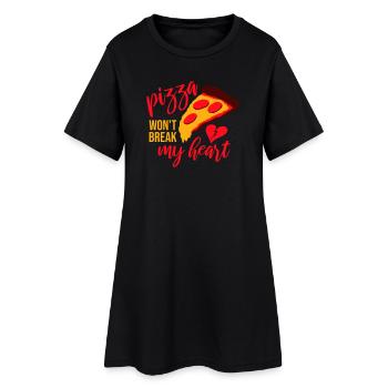 La pizza ne me brisera pas le cœur La nourriture aime l’humour - Robe T-shirt Femme - noir - Devant