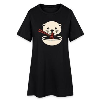 Icône minimale de nouilles loutre - Robe T-shirt Femme - noir - Devant