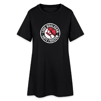J’adore Bouldern, je déteste le fascisme - Produits dérivés antifascistes - Robe T-shirt Femme - noir - Devant