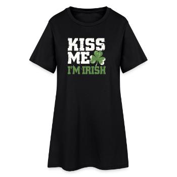 Embrasse-moi, je suis Irish Shamrock - Robe T-shirt Femme - noir - Devant