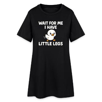 Comique de fille qui dit des mèmes, jambes drôles, petites jambes - Robe T-shirt Femme - noir - Devant