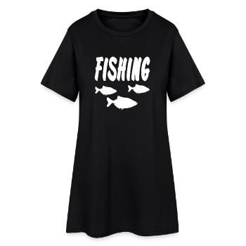 Angling - Women’s T-Shirt Dress - black - Front