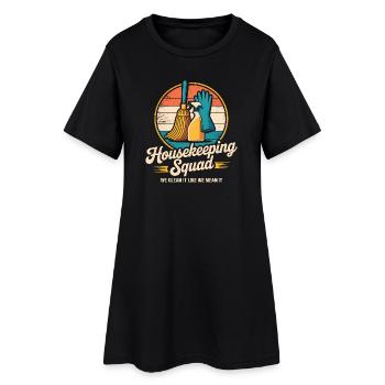 Lustiges Putzen Design - Frauen T-Shirt-Kleid - Schwarz - Vorne