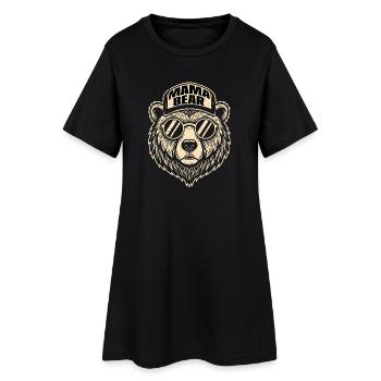 Logo de la Maman Ours avec lunettes de soleil - Robe T-shirt Femme - noir - Devant