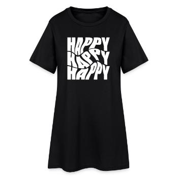 Bold Happy Graffiti Typography - Women’s T-Shirt Dress - black - Front