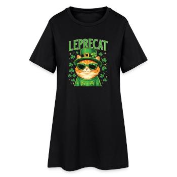 Leprecat St Patrick’s Irish Lucky Cat - Robe T-shirt Femme - noir - Devant