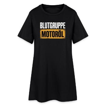 Groupe sanguin : conception du tournevis à huile moteur - Robe T-shirt Femme - noir - Devant