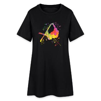 Ski alpin Sports d’hiver Ski nordique - Robe T-shirt Femme - noir - Devant