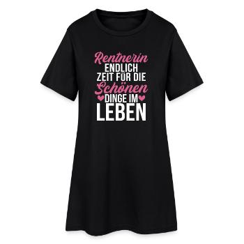 Rentnerin Endlich Zeit Für Die Schönen Dinge - Frauen T-Shirt-Kleid - Schwarz - Vorne