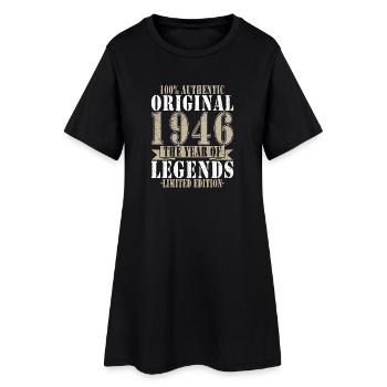 Né en 1946 Anniversaire - Robe T-shirt Femme - noir - Devant