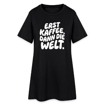 D’abord le café, puis le monde - Robe T-shirt Femme - noir - Devant