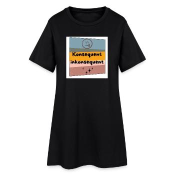 Contraste de couleur constamment incohérent - Robe T-shirt Femme - noir - Devant